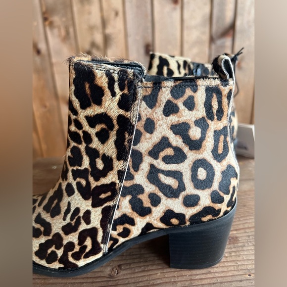 LEOPARD Genuine Cowhide & Leather Bootie 2025 TREND combat ankle boot used - Picture 11 of 14